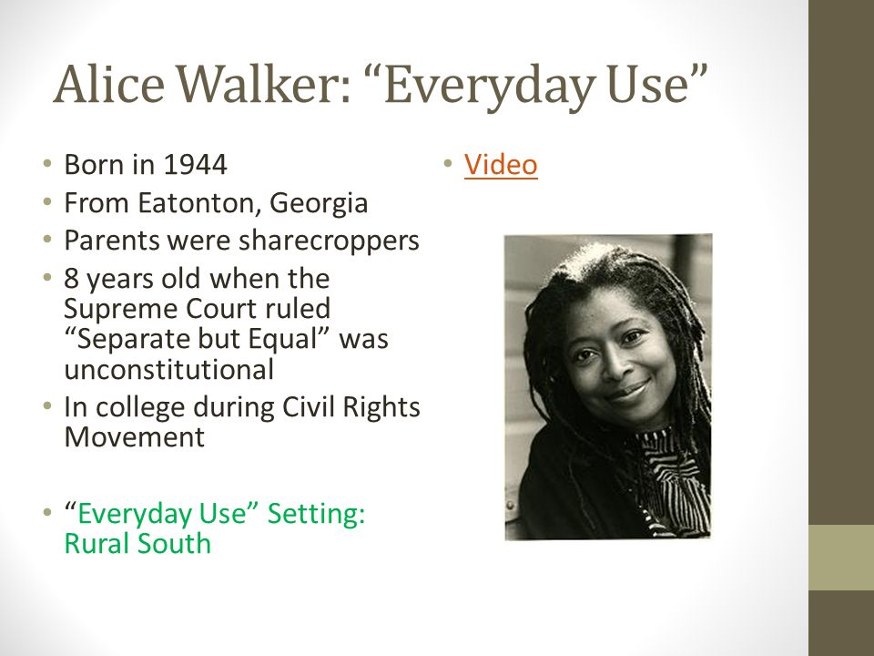 A character analysis of dee johnson in everyday use by alice walker